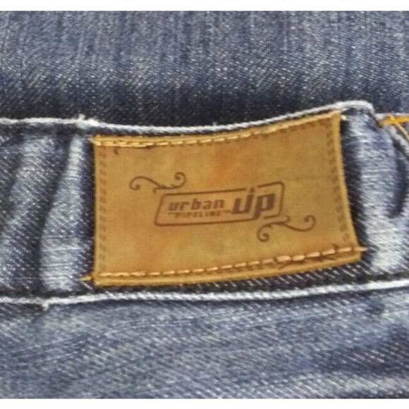 Urban Up Pipeline Distressed Embroidered Bootcut Jeans Boy's Size 14 - Picture 6 of 10